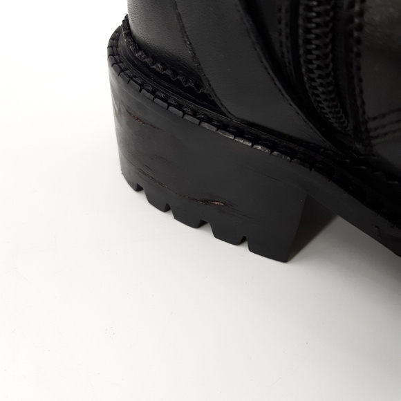 AQUATALIA | Octavia Weatherproof Calfskin Buckle Combat Boot in Black - Picture 8 of 11